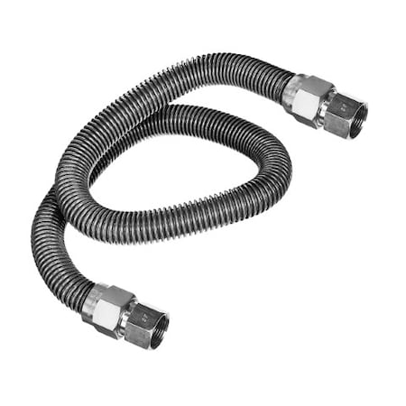 Flextron Gas Line Hose 5/8'' O.D. x 72'' Length with 3/4" FIP Fittings, Stainless Steel Flexible Connector FTGC-SS12-72O